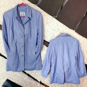 Blazer Coat Jacket From David 2 Leather Factory Periwinkle Color Size 12 / 46